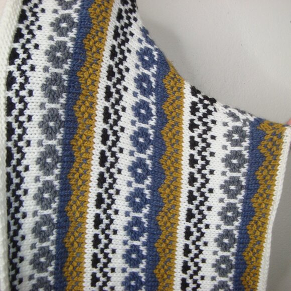 COCOGIO Wool Blend Fringed Poncho Cardigan Sweater Aztec Inspired Made in Italy - Picture 6 of 9